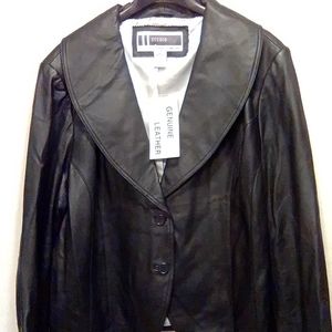 Jessica London Leather Dress Jacket